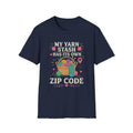 Yarn Stash Zip Code T-Shirt
