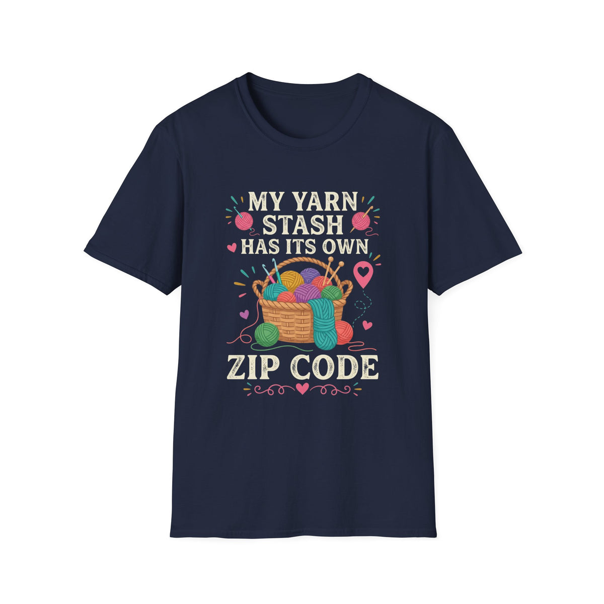 Yarn Stash Zip Code T-Shirt
