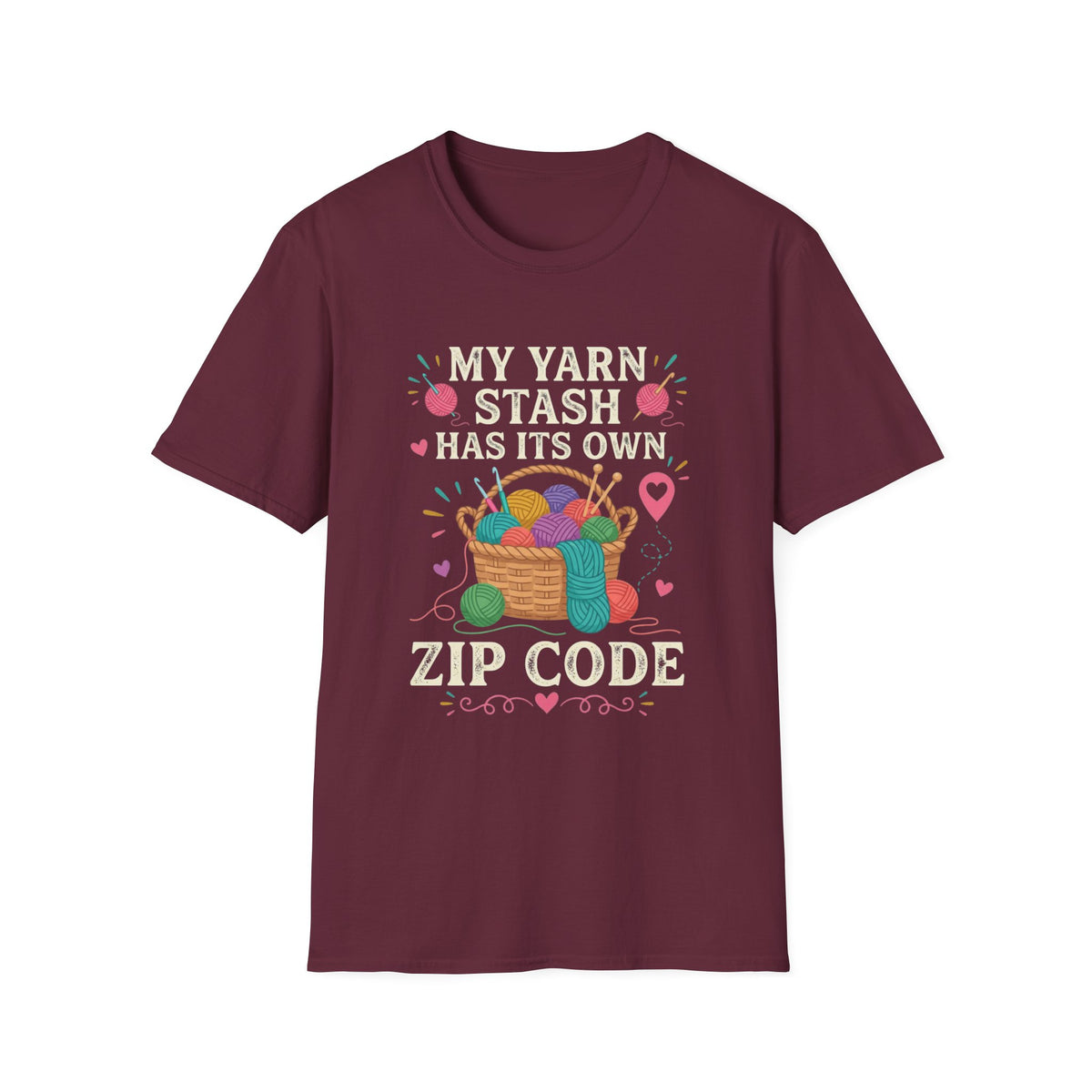 Yarn Stash Zip Code T-Shirt