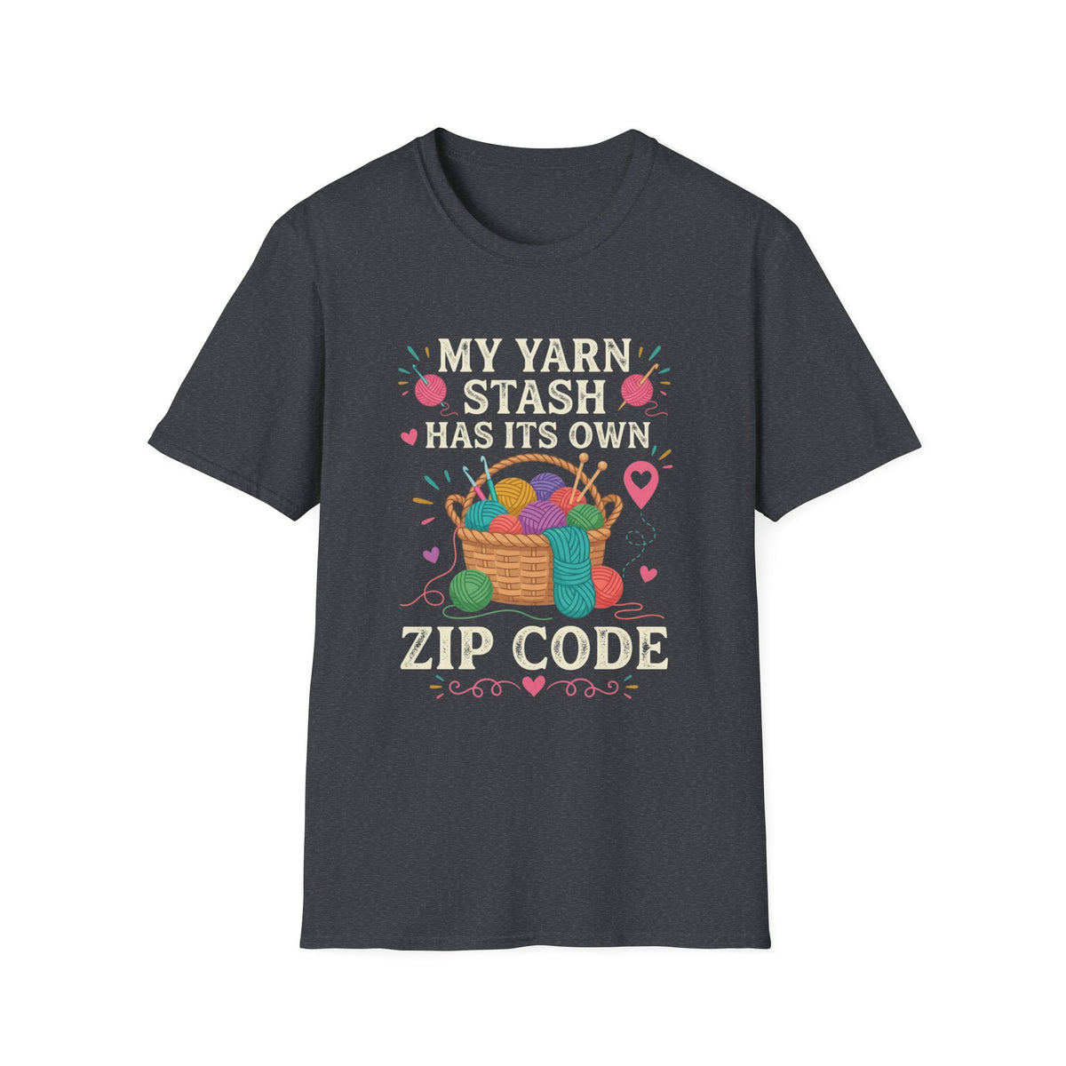 Yarn Stash Zip Code T-Shirt