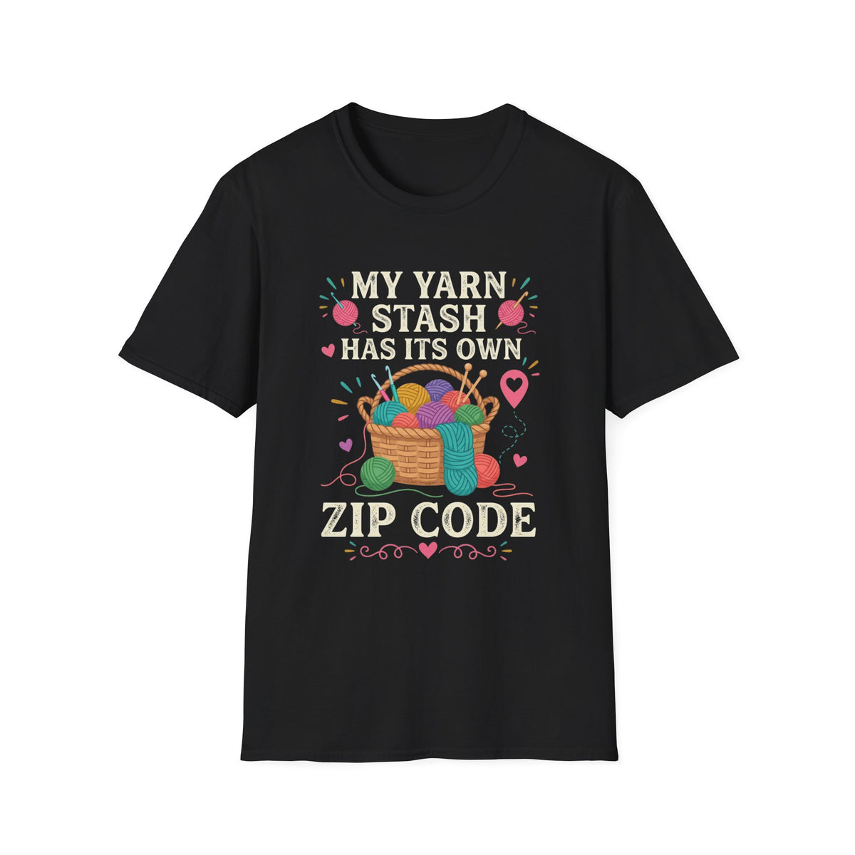Yarn Stash Zip Code T-Shirt